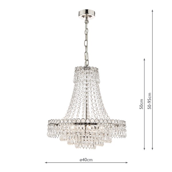 (image for) Laura Ashley Enid 5lt Chandelier Polished Nickel & Cut Glass